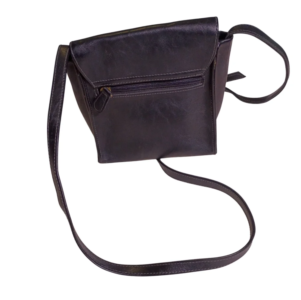 Crazy Horse ‎ Vintage Black Leather Shoulder Bag